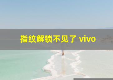 指纹解锁不见了 vivo